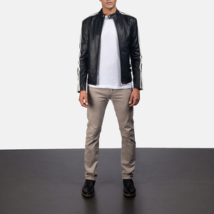 Veste en cuir d'hiver polyvalente pour homme - Durable, sur mesure, haute qualité, col montant, logo frontal, vente en gros - Product Image 5