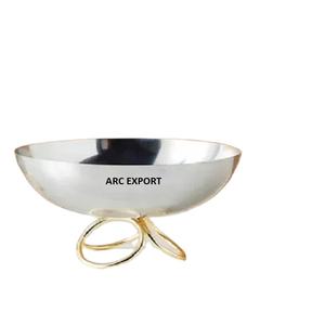 Diseño Simple Pulido Forma Redonda Con Hermoso Soporte Fuerte Dorado Color Dorado Pulido Brillante Para Servir Cuencos Suministros - Product Image 1