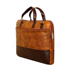 <b>Leather</b> Laptop <b>Briefcase</b> Classic Handle Zipper Closure Durable for Daily Commute - Product Image 4