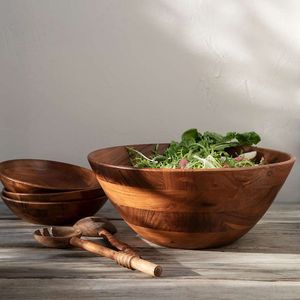 Premium Finish Acacia Wooden Japanese <b>Bowl</b> for Food <b>Serving</b> - Product Image 5