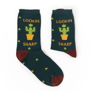 Chaussettes d'équipage colorées ODM avec design cactus pour un usage quotidien et cadeaux d'anniversaire/fête/vacances - Product Image 2
