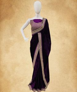 Katan Saree indien dernier concepteur tenue de fête mariage dames femmes porter Georgette soie broderie travail Sari avec chemisier Apparelgarment - Product Image 5