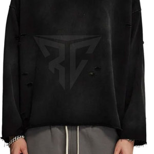 เสื้อมีฮู้ดสำหรับผู้ชายผ้าฝ้าย100% แบบมีลายสีทึบออกแบบได้ตามต้องการสำหรับฤดูหนาว - Product Image 2