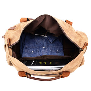 กระเป๋าเดินทางขนาดใหญ่มีสไตล์สำหรับเล่นกีฬาในยิมกระเป๋าผ้าฝ้ายเดนิมโพลีเอสเตอร์ทนทานมีซิปปักลายทันสมัย - Product Image 5