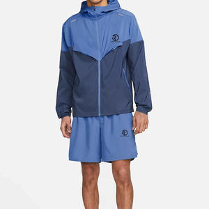 Custom Nylon Tracksuits Jacket Windbreaker <b>Shorts</b> Set Custom Sweat suits Zip up Two Piece Sport Polyester for Men - Product Image 4