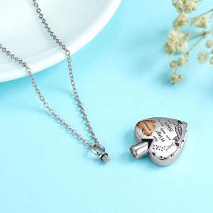 Grandpa Stainless Steel Cremation <b>Urn</b> <b>Necklace</b> for Ashes Heart Ash Holder Pendant Cremation Jewelry Ashes for Women Custom Size - Product Image 3