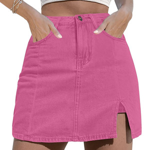 Jupes en jean les plus vendues jupes de dame Oem de marque privée avec robe taille haute pour femmes jupes courtes décontractées - Product Image 1