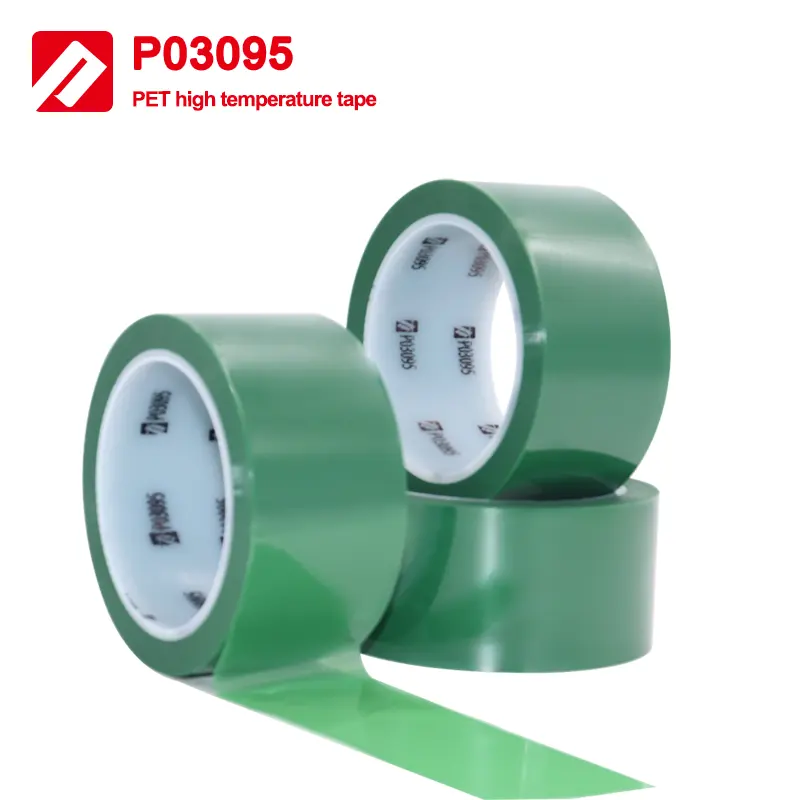 Usine de ruban adhésif OEM Autocollant de ruban en polyester PET vert clair en silicone haute température