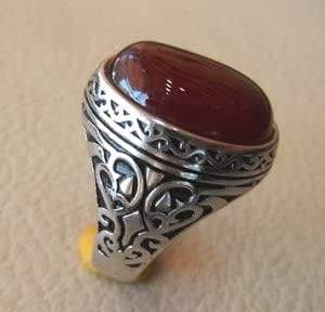 Anillo de Hombre al por Mayor, Piedra Preciosa de Ónice Rojo Natural, Piedra de Nacimiento de Diciembre, Anillo de Sello Turco, Joyería Hecha a Mano, Anillo de Plata de Ley 925 - Product Image 3