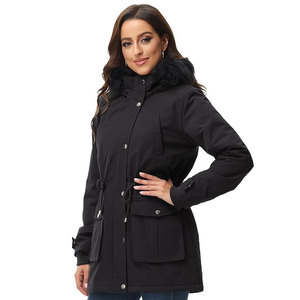 Nueva llegada logotipo personalizado nuevas mujeres invierno Parkas gruesas con capucha algodón Abrigos Mujer suelta mujeres Parkas - Product Image 2