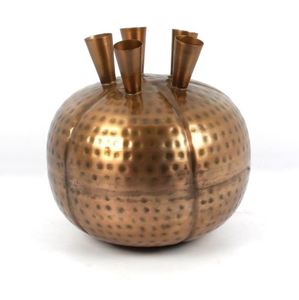 Nuevo diseño de aluminio fundido, florero decorativo para el hogar, forma ovalada con acabado de bronce para regalos de decoración del hogar y la Oficina - Product Image 1
