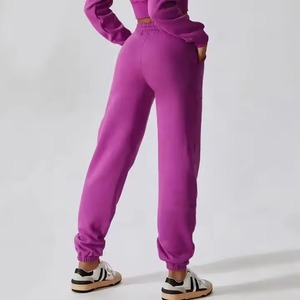 Pantalones deportivos personalizados para mujer, ropa deportiva holgada para invierno, pantalones planos para correr, venta al por mayor - Product Image 2