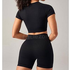 Entraînement femmes Yoga haut et short ensemble séchage rapide vêtements de sport femmes Yoga haut et short pour l'exercice - Product Image 5