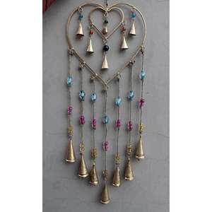 Recycled Iron Heart Bohemian Hanging <b>Windchime</b> Suncatcher Metal Wall Decor for Outdoor Use - Product Image 1