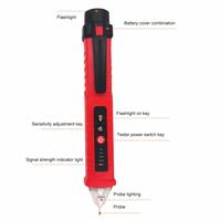 Probador de Voltaje, Indicador de Batería, Voltímetro Tipo Pluma CA 12-1000V con Sensor de Alarma LED, Herramientas Eléctricas Profesionales Portátiles con LED