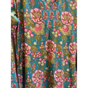 Vestido de Verano Estilo A-Line, Alta Calidad, Viscosa, Estampado Floral, Cintura Imperio, Mangas Abullonadas, Sin Cuello, Para Cualquier Temporada - Product Image 3