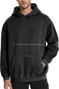 Sudaderas con capucha para hombre, Sudadera con capucha de gran tamaño, Sudadera con capucha de algodón térmico de felpa lavada, Sudadera con capucha Vintage de peso pesado, ropa de calle para hombre - Product Image 3