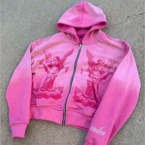 Custom High Quality 100% Cotton Acid Wash Hoodie Custom Heavyweight Drop Shoulder Double <b>Zip</b> <b>up</b> Vintage Acid Wash Hoodie for <b>Men</b> - Product Image 1