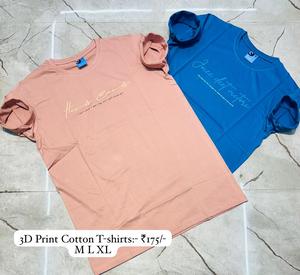 T-shirts en coton imprimés en 3D modernes pour hommes Graphiques et textures audacieuses 100% coton avec matériau en polyester durable - Product Image 1