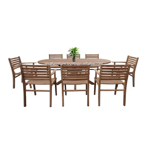 Modern Style Teak <b>Wood</b> Patio <b>Garden</b> Furniture Lightweight <b>Chairs</b> with Oval Dining <b>Table</b> for Hotel Usel From Indonesia - Product Image 6