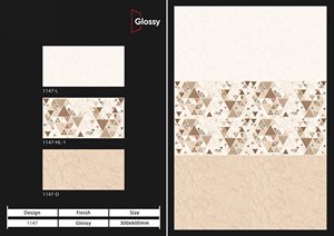 Design moderne Texture solide émaillée 300x600 Carreaux muraux en céramique de porcelaine Finition brillante pour le salon de l'Inde - Product Image 4