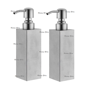 Distributeur de savon en acier inoxydable fait à la main couleur argent avec porte-brosse Distributeur de savon liquide de qualité supérieure en vrac - Product Image 6