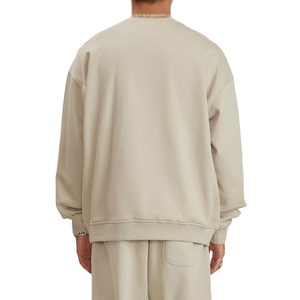 Sudadera de cuello redondo 300GSM de algodón de rizo francés pesado con logotipo personalizado para hombre gráfico en blanco negro con estilo bordado estilo dulce - Product Image 3