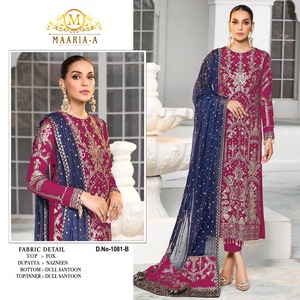 Heavy Faux Georgette con Secuencia de bordado trabajo traje pakistaní para bodas y fiestas de India - Product Image 3