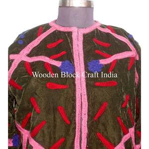 Women's Wear Beautiful <b>Velvet</b> <b>Jacket</b> with Floral Design Embroidery Work Girl's Suzani <b>Jacket</b> for Party Wear <b>Jacket</b> - Product Image 3