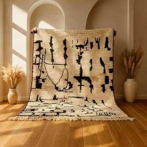 Alfombras marroquíes hechas a mano de lana, auténticas alfombras bereberes, lana natural, artesanía, personalizables en tamaño y colores, alta calidad - Product Image 3