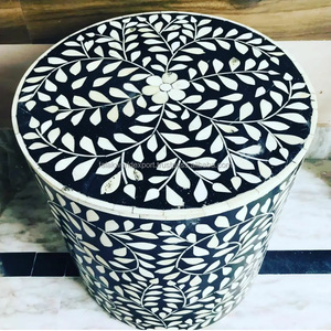 โต๊ะข้างเตียงแบบฝังกระดูกทันสมัยทำด้วยมือโต๊ะข้างเตียงจากอินเดียสำหรับใช้ในห้องนอนจาก Falak - Product Image 2