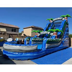 Centro de Juegos Inflable de Mármol Azul de Grado Comercial, Tobogán Tropical de Gran Escala para Eventos de Alto Volumen - Product Image 2