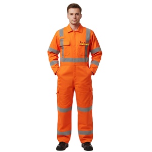 OEM/ODM <b>Hi</b> <b>Vis</b> Winter Workwear Men ANSI Class 1 Safety Suit <b>Jumper</b> LED Flash Waterproof Polyester Florescent <b>Orange</b> 1 Piece Suit - Product Image 1
