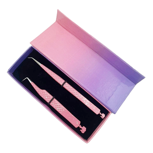 Pince à épiler pour poupée à paillettes, 90 degrés, 45 degrés, vente en gros de pinces d'extension de cils à poignée diamantée en acier inoxydable, durable - Product Image 5