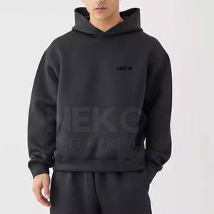 Chándal de invierno holgado de algodón 100% ligero de alta calidad para hombre, conjuntos de patrón sólido con capucha transpirable, MOQ bajo y precio barato - Product Image 1