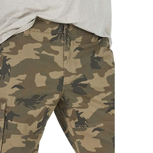 Pantalones cortos Cargo de patrón sólido de verano informal para hombre con bolsillos laterales Cintura con cordón de algodón suave - Product Image 5