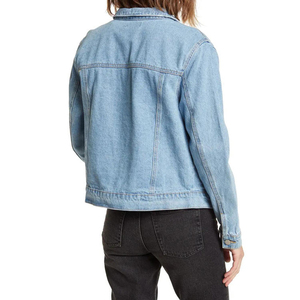 Blouson en jean décontracté pour homme avec col montant en velours unisexe, vêtement d'extérieur personnalisable en toile pour l'hiver, fourrure de renard, vente en gros - Product Image 5