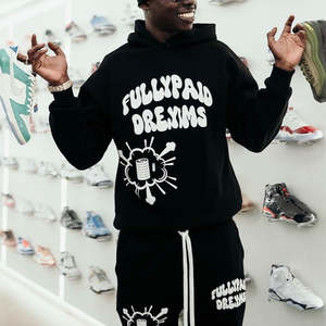 Conjunto Deportivo Personalizado con Logotipo, de Invierno, para Hombre, de Felpa Francesa 100% Algodón, Grueso, con Pantalones Deportivos Acampanados y Sudadera con Capucha - Product Image 2