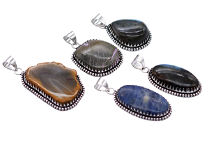 Nuevo Vintage 5 uds collares de moda para mujer mezcla de piedras preciosas colgantes latón tema cristiano caliente EBay tendencia mezcla lote a granel PP 25 - Product Image 2