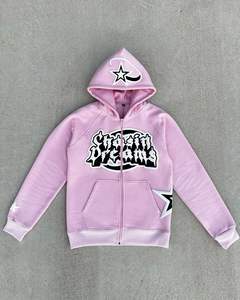 Sudadera con capucha y cremallera de algodón 100% para hombre, ropa de calle de gran tamaño, sudadera polar XS de invierno de secado rápido, 2 piezas, venta al por mayor - Product Image 5