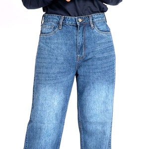 Vente chaude femmes Baggy Jeans taille haute ample décontracté Denim jambe large pantalon Multi poche nouveau Style Streetwear lavable 3D - Product Image 2