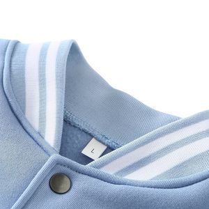 Ropa informal personalizada Chaquetas universitarias para hombres con cuello levantado Chaqueta de béisbol para hombres de calidad premium disponible en diferentes colores - Product Image 3