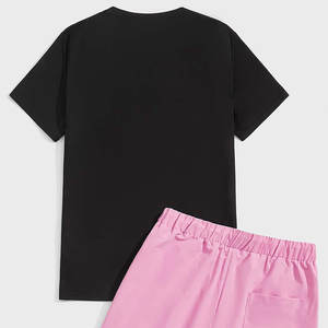 Conjunto de camisa y pantalones cortos de algodón de estilo informal para correr de verano tallas grandes al por mayor para Hombre Tallas personalizadas con estampado de rayas laterales transpirables - Product Image 4