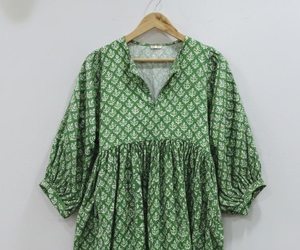Vestido de Verano Boho Floral de Algodón Puro Ecológico, Cintura Natural India, Largo Midi, Transpirable, Elegante para el Día a Día - Product Image 3
