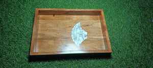 Postre de madera de lujo y bandeja de chocolate con Incrustaciones de nácar vajilla personalizable hecha a mano para juegos de regalo de Ramadán y Eid - Product Image 3