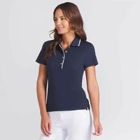 Polo en coton tricoté 100% pour femmes, vente de polos personnalisés avec impression et logo sur mesure pour femmes