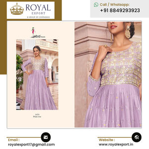 Vêtements ethniques indiens Nouveau Designer Premium Georgette & Chinon Broderie Robe par Royal Export à prix raisonnable - Product Image 3