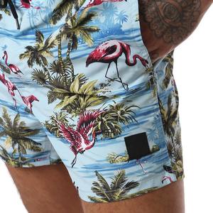 Shorts de bain pour hommes personnalisés en gros, avec cordon de serrage à la taille, doublure en maille, imprimé numérique floral, séchage rapide, style décontracté, en tissu peigné - Product Image 6
