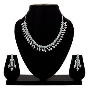 Delicado collar AD de plata con perla elegante cobre latón plateado joyería regalo para mujer - Product Image 1