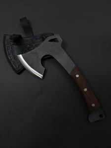 Hache de camping en acier forgé nordique de qualité industrielle personnalisable, 1095, forgée à la main, pleine soie, tomahawk, manche en bois de rose barbu - Product Image 3